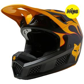 CAPACETE FOX V3 RS SUPER TRICK PRETO/AMARELO 56-S