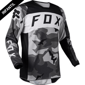 CAMISA INFANTIL FOX 180 BNKR CAMO PRETO L (G)