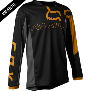 CAMISA INFANTIL FOX SKEW PRETO/DOURADO S (P)
