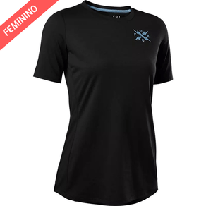 CAMISA FOX FEMININA RANGER DRIRELEASE CALIBRATED MANGA CURTA PRETA XS (PP)