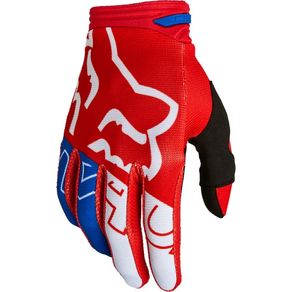 Luva Fox 180 Skew Azul / Branco / Vermelho M