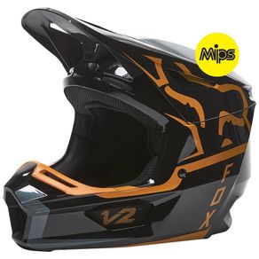 CAPACETE MX FOX V2 MERZ PRETO/DOURADO 56-S