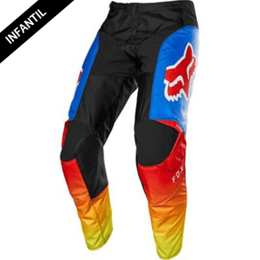 CALÇA FOX 180 FYCE INFANTIL AZUL E VERMELHO 22-30